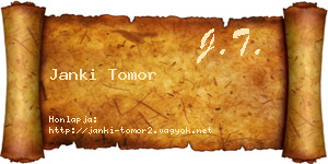 Janki Tomor névjegykártya